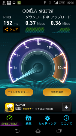 スピードテスト結果は奮わず