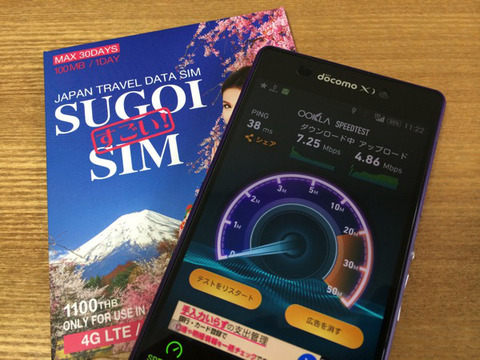 APN設定が完了するとデータ通信が利用可能に